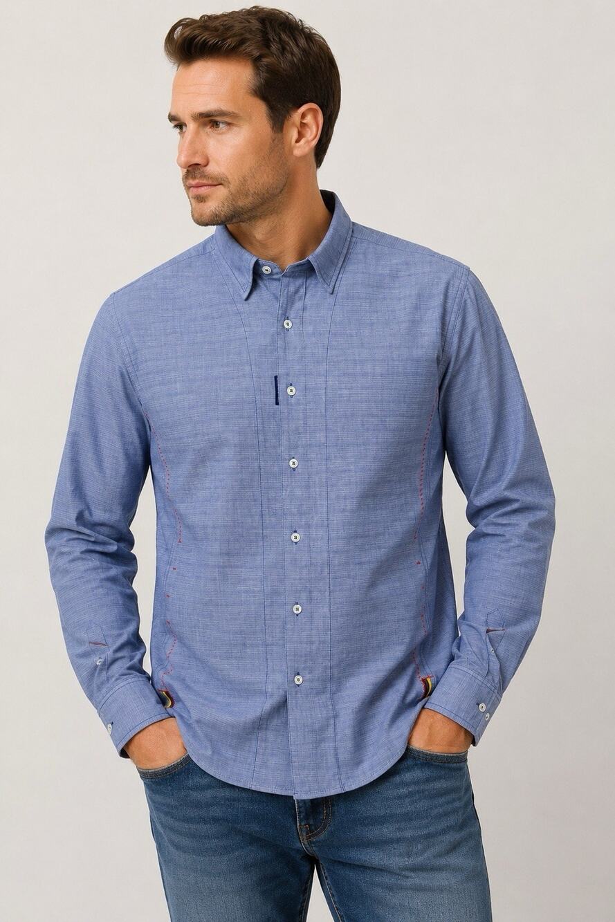 Robert Graham Freshly Laundered Shirt Mens L Blue Long Sleeve Button Front